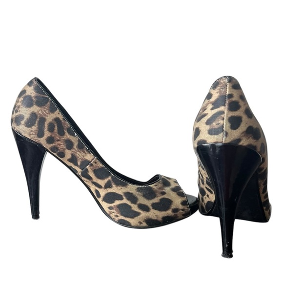 Women’s peep toe cheetah print pumps Y2K high heels size 7 animal print - Picture 4 of 10